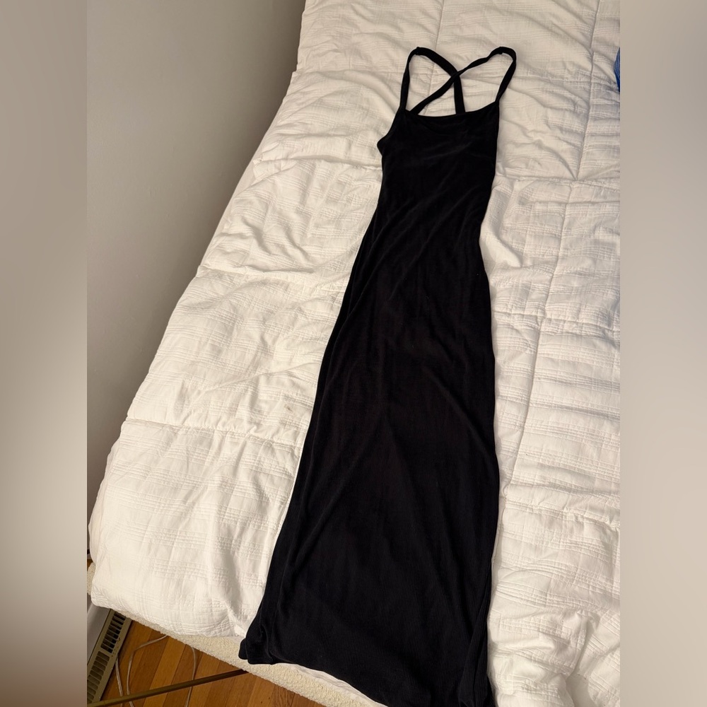 Silence + Noise Strappy Black Maxi Dress
